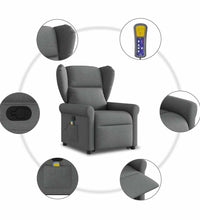 Massagesessel mit Aufstehhilfe Dunkelgrau Stoff
