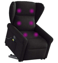 Massagesessel mit Aufstehhilfe Schwarz Stoff