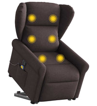Massagesessel mit Aufstehhilfe Dunkelbraun Stoff