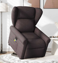 Massagesessel mit Aufstehhilfe Dunkelbraun Stoff