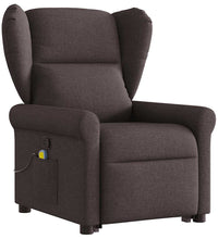 Massagesessel mit Aufstehhilfe Dunkelbraun Stoff