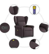 Massagesessel mit Aufstehhilfe Dunkelbraun Stoff