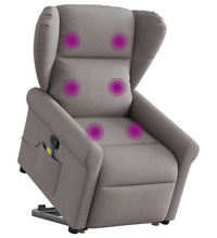 Massagesessel mit Aufstehhilfe Taupe Stoff