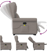 Massagesessel mit Aufstehhilfe Taupe Stoff