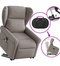 Massagesessel mit Aufstehhilfe Taupe Stoff