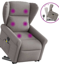 Massagesessel mit Aufstehhilfe Taupe Stoff