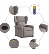 Massagesessel mit Aufstehhilfe Taupe Stoff