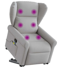 Massagesessel mit Aufstehhilfe Wolkengrau Stoff