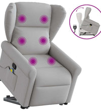 Massagesessel mit Aufstehhilfe Wolkengrau Stoff