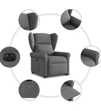 Relaxsessel mit Aufstehhilfe Elektrisch Dunkelgrau Stoff