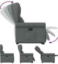 Relaxsessel mit Aufstehhilfe Elektrisch Dunkelgrau Stoff