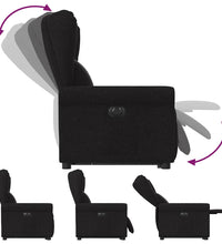 Relaxsessel mit Aufstehhilfe Elektrisch Schwarz Stoff