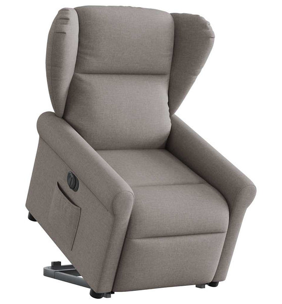 Relaxsessel mit Aufstehhilfe Elektrisch Taupe Stoff