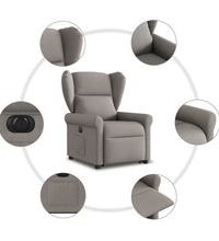 Relaxsessel mit Aufstehhilfe Elektrisch Taupe Stoff