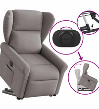 Relaxsessel mit Aufstehhilfe Elektrisch Taupe Stoff