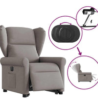 Relaxsessel mit Aufstehhilfe Elektrisch Taupe Stoff