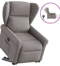 Relaxsessel mit Aufstehhilfe Elektrisch Taupe Stoff