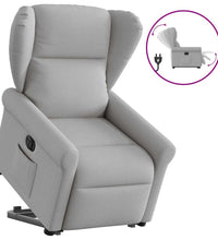 Relaxsessel mit Aufstehhilfe Elektrisch Wolkengrau Stoff