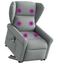 Elektrischer Massagesessel mit Aufstehhilfe Hellgrau Stoff