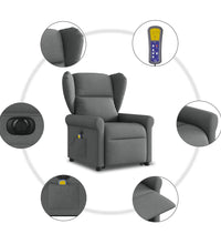 Elektrischer Massagesessel mit Aufstehhilfe Dunkelgrau Stoff