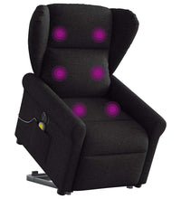 Elektrischer Massagesessel mit Aufstehhilfe Schwarz Stoff