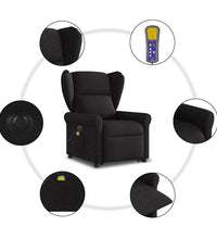 Elektrischer Massagesessel mit Aufstehhilfe Schwarz Stoff