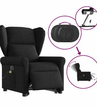 Elektrischer Massagesessel mit Aufstehhilfe Schwarz Stoff