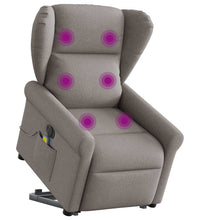 Elektrischer Massagesessel mit Aufstehhilfe Taupe Stoff