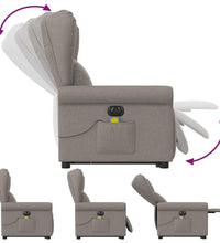 Elektrischer Massagesessel mit Aufstehhilfe Taupe Stoff