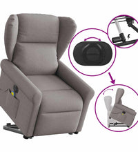 Elektrischer Massagesessel mit Aufstehhilfe Taupe Stoff