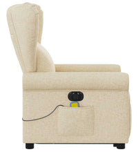 Elektrischer Massagesessel mit Aufstehhilfe Creme Stoff