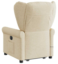 Elektrischer Massagesessel mit Aufstehhilfe Creme Stoff