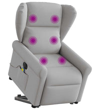 Massagesessel mit Aufstehhilfe Elektrisch Wolkengrau Stoff