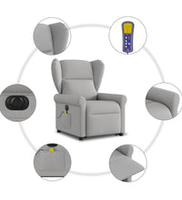 Massagesessel mit Aufstehhilfe Elektrisch Wolkengrau Stoff