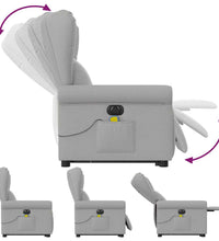 Massagesessel mit Aufstehhilfe Elektrisch Wolkengrau Stoff