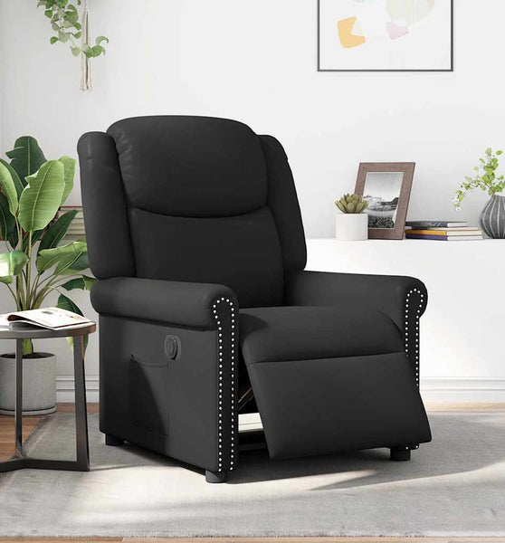 Relaxsessel Elektrisch Glänzend Schwarz Kunstleder