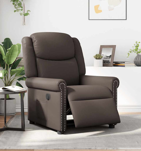 Relaxsessel Elektrisch Glänzend Braun Kunstleder
