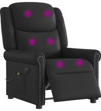 Relaxsessel Massage Elektrisch Glänzend Schwarz Kunstleder