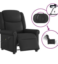 Relaxsessel Massage Elektrisch Glänzend Schwarz Kunstleder