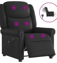 Relaxsessel Massage Elektrisch Glänzend Schwarz Kunstleder