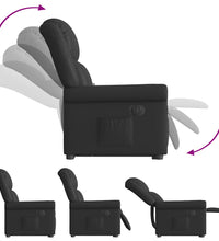 Relaxsessel Aufstehen Elektrisch Glänzend Schwarz Kunstleder