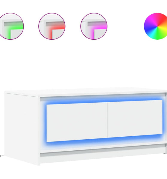 LED-Couchtisch Weiß Holzwerkstoff