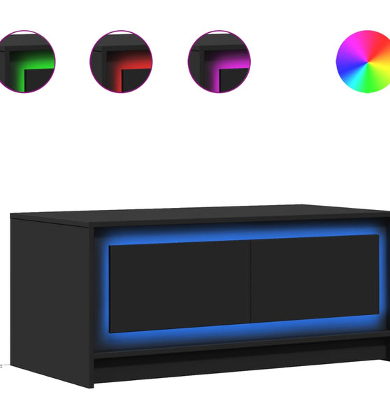 LED-Couchtisch Schwarz Holzwerkstoff