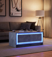 LED-Couchtisch Betongrau Holzwerkstoff