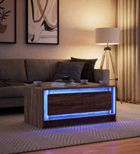 LED-Couchtisch Braun Eichen-Optik Holzwerkstoff