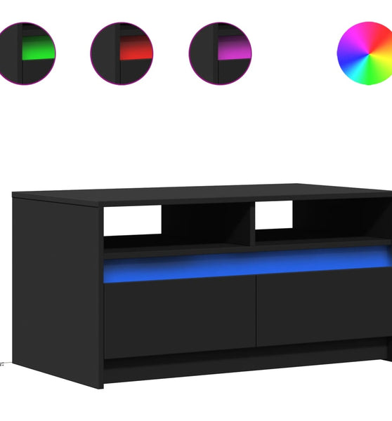 LED-Couchtisch Schwarz Holzwerkstoff