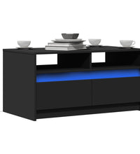 LED-Couchtisch Schwarz Holzwerkstoff