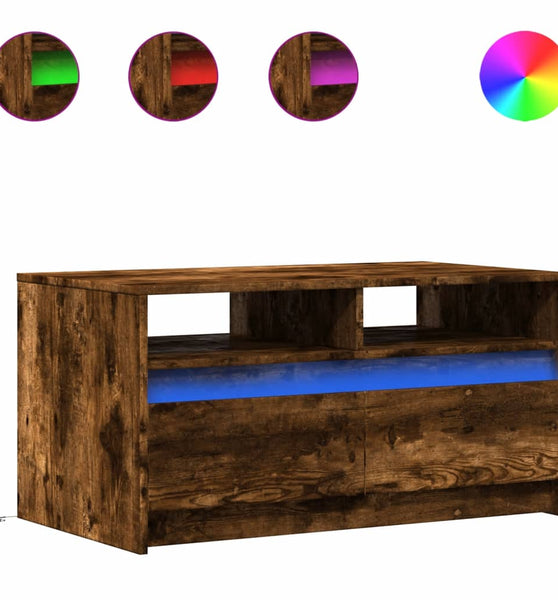 LED-Couchtisch Räuchereiche Holzwerkstoff