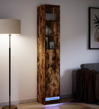 LED-Sideboard Räuchereiche 36x32,5x200 cm Holzwerkstoff