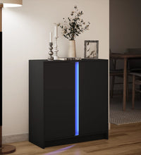 LED-Sideboard Schwarz 77x34x85 cm Holzwerkstoff